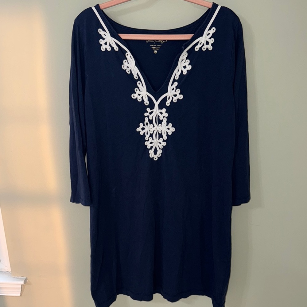Navy Blue Lilly Pulitzer Cotton Dress